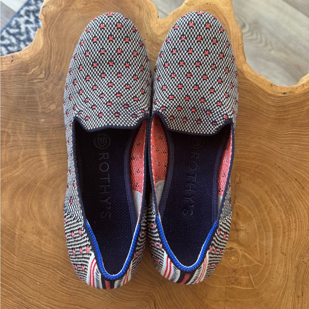 Rothys Coral Dot Loafers Women Size 7